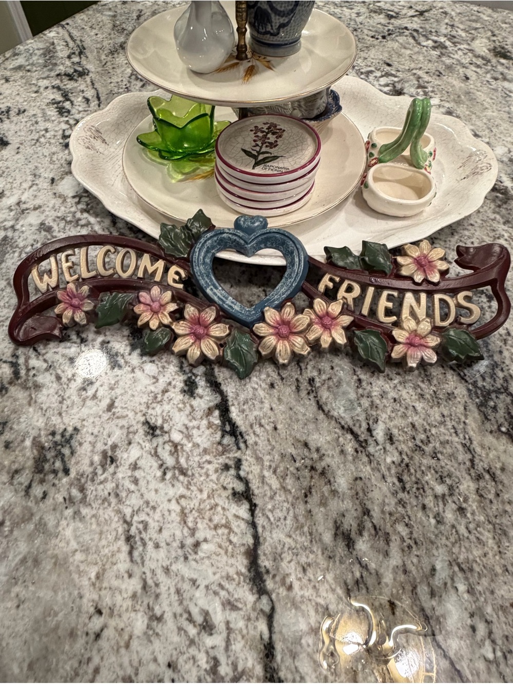 Welcome Friends Floral Wall Sign in Multicolor